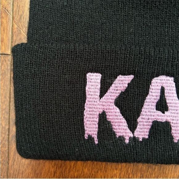 Jeffree Star Kawaii Black Knit Beanie with Pink Embroidery, NWOT - Picture 4 of 8